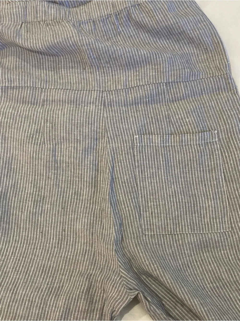 Everlane Linen Grey and White Stripe Jumpsuit Size 4